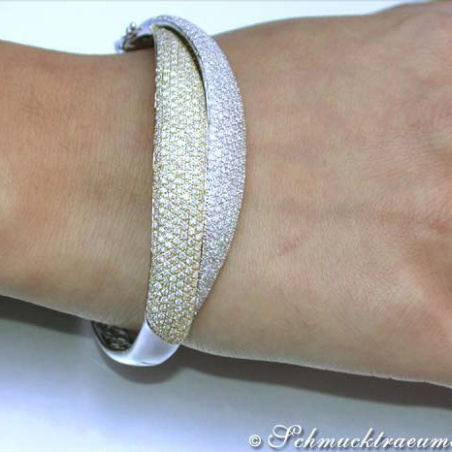 Brillant Armreif in Gelb- & Weißgold 750