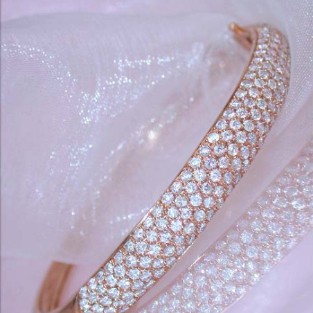 Pretty Diamond Bangle in Rose gold