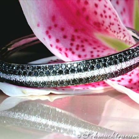 Brillanten & schwarze Diamanten Armreif