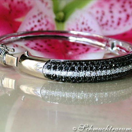 Brillanten & schwarze Diamanten Armreif
