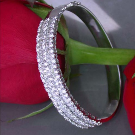 Brillanten Diamanten Armreif in Weißgold 750