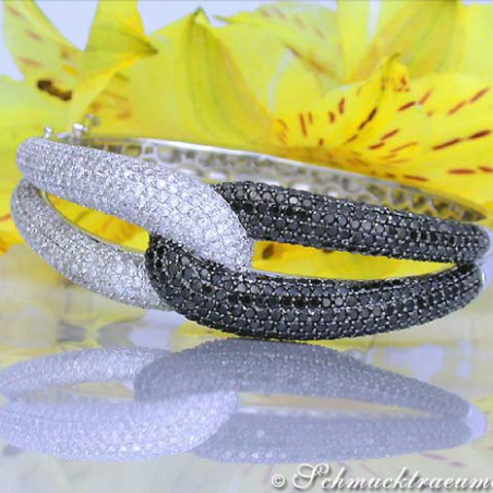 Brillanten Armreif mit schwarzen Diamanten