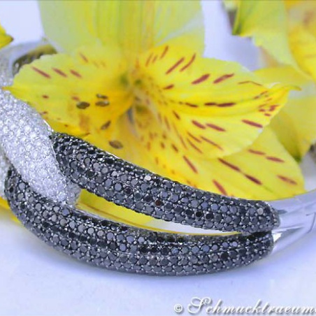 Brillanten Armreif mit schwarzen Diamanten