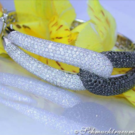 Brillanten Armreif mit schwarzen Diamanten