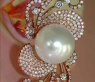 Fantastic Southsea Pearl Ring with Diamonds