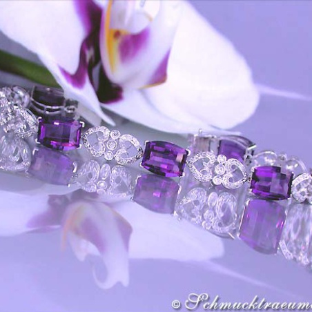 Enchanting Amethyst Diamond Bracelet