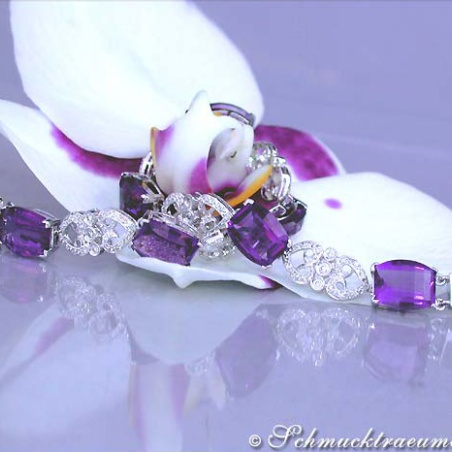 Enchanting Amethyst Diamond Bracelet