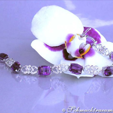 Enchanting Amethyst Diamond Bracelet