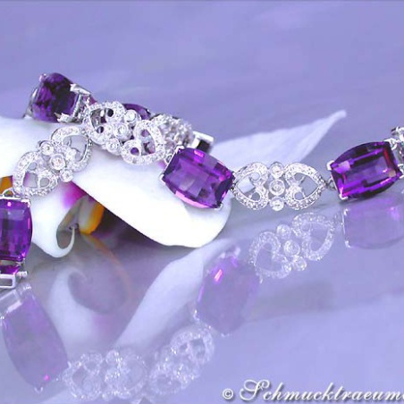 Enchanting Amethyst Diamond Bracelet