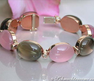 Magnificent Rose Quartz & Smoky Quartz Bracelet