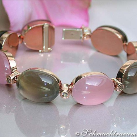 Magnificent Rose Quartz & Smoky Quartz Bracelet