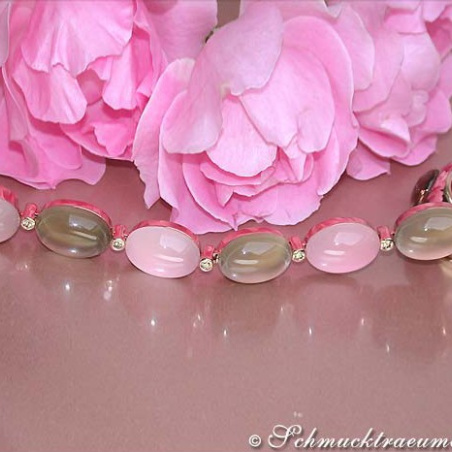 Magnificent Rose Quartz & Smoky Quartz Bracelet
