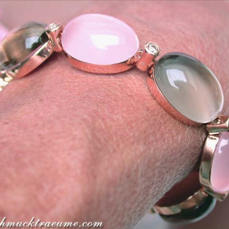 Magnificent Rose Quartz & Smoky Quartz Bracelet