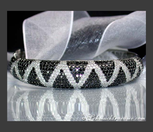 Attractive Black & White Diamond Bangle Attractive Black & White Diamond Bangle