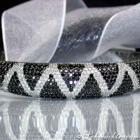 Brillanten & schwarze Diamanten Armreif