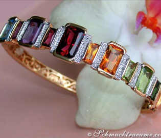 Gorgeous Multicolor Gemstone Diamond bangle