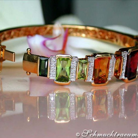 Gorgeous Multicolor Gemstone Diamond bangle