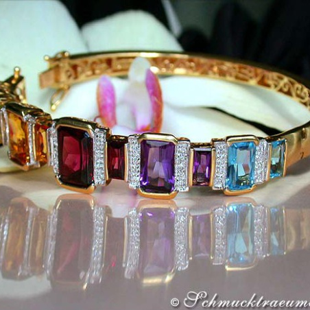 Gorgeous Multicolor Gemstone Diamond bangle