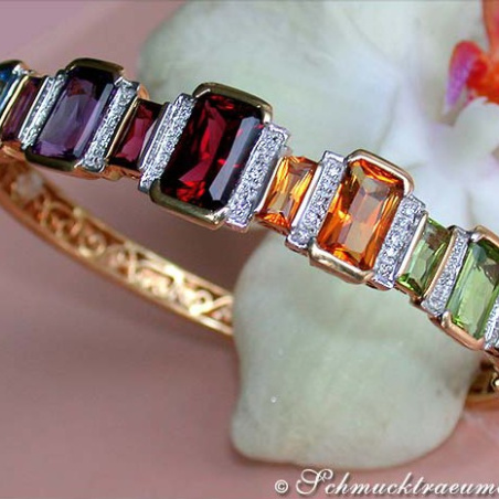 Gorgeous Multicolor Gemstone Diamond bangle