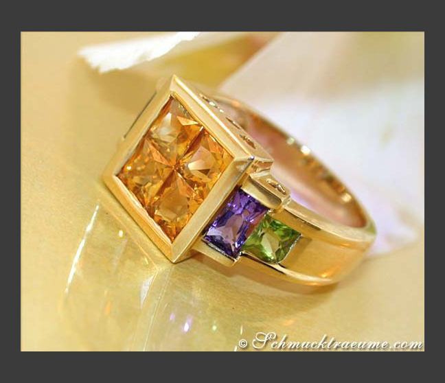 Citrin Amethyst Peridot Ring Citrin Amethyst Peridot Ring