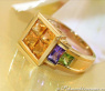 Citrin Amethyst Peridot Ring