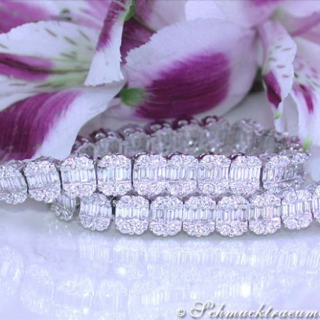 Diamanten Armband mit Brillanten und Baguette Diamanten