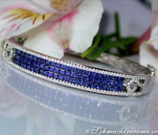 Stately Sapphire Bangle with Diamonds