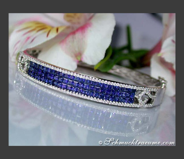 Stately Sapphire Bangle with Diamonds Stately Sapphire Bangle with Diamonds