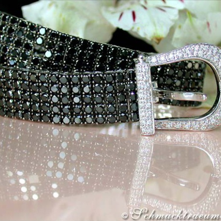  Brillanten & schwarze Diamanten Armband