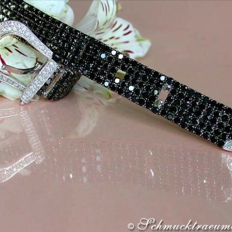  Brillanten & schwarze Diamanten Armband