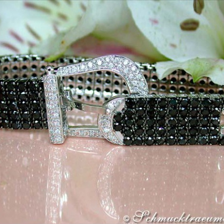  Brillanten & schwarze Diamanten Armband