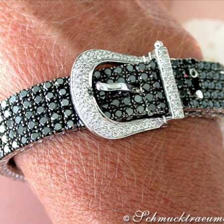  Brillanten & schwarze Diamanten Armband