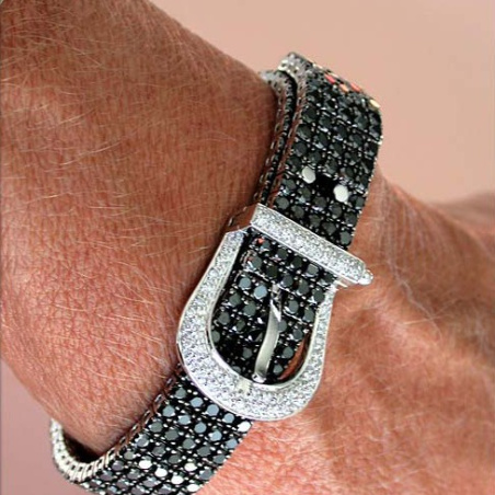  Brillanten & schwarze Diamanten Armband