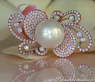 Fantastic Southsea Pearl Ring with Diamonds