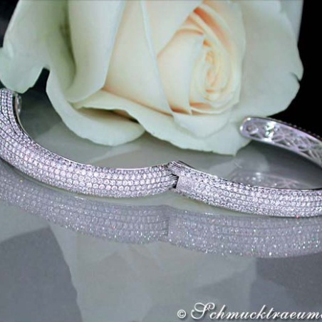 Opulent Diamond Panther Bangle
