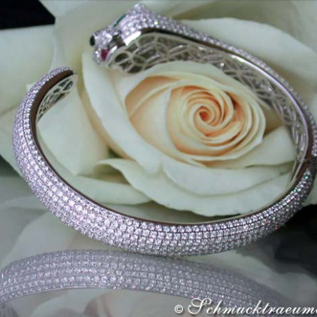 Opulent Diamond Panther Bangle