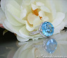 Exquisite Blue Topaz Ring with Diamonds