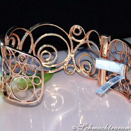 Extra wide Diamond Bangle in Rosegold