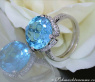 Exquisite Blue Topaz Ring with Diamonds