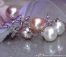 Magnificent Pastel Freshwater Pearl Earrings with Sapphires