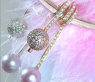 Freshwater Pearl Pendant with Diamond Pave Ball