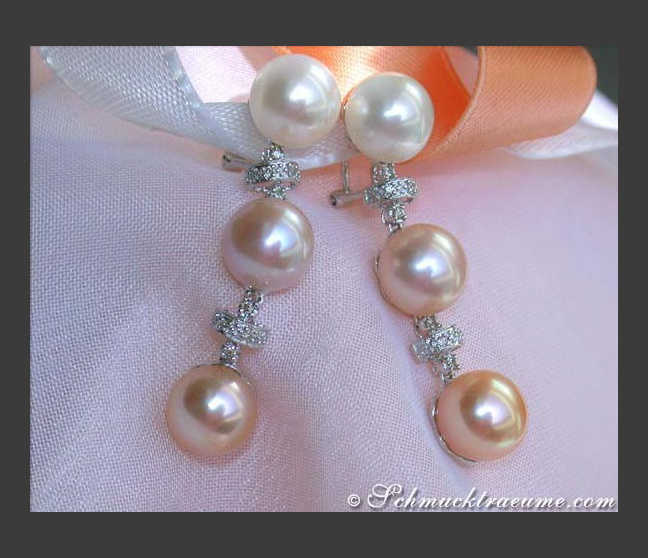 Magnificent Pastel Freshwater Pearl Earrings Magnificent Pastel Freshwater Pearl Earrings