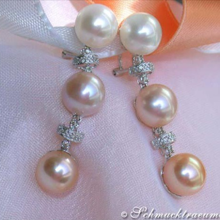 Magnificent Pastel Freshwater Pearl Earrings