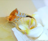 Radiant Citrine Ring with Diamonds