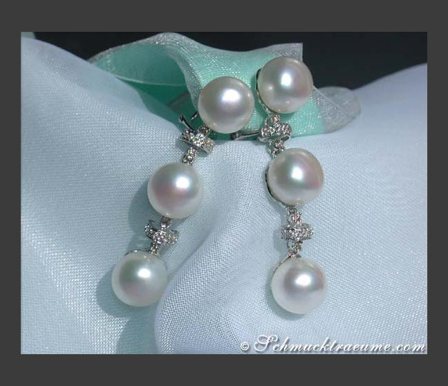 Elegant Freshwater Pearl Dangling Earrings Elegant Freshwater Pearl Dangling Earrings