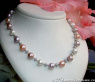 Edles Multicolor-Zuchtperlen- Brillanten Collier
