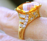 Radiant Citrine Ring with Diamonds