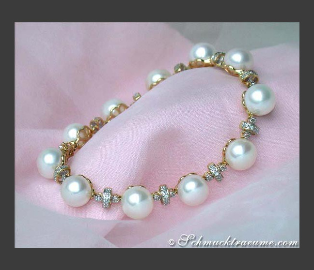 Pretty Freshwater Pearl Bracelet in Yellow gold 14k Pretty Freshwater Pearl Bracelet in Yellow gold 14k
