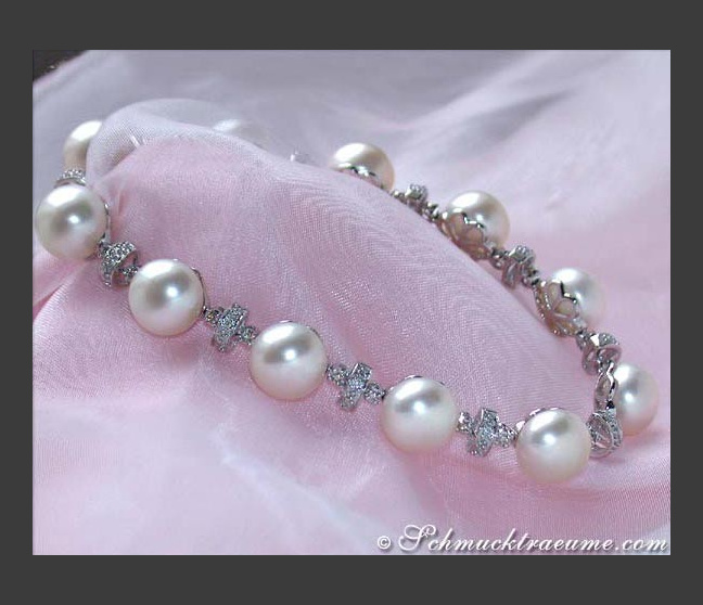 Pretty Freshwater Pearl Bracelet in White gold 14k Pretty Freshwater Pearl Bracelet in White gold 14k