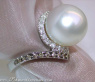 Südseeperle Ring mit braunen Diamanten